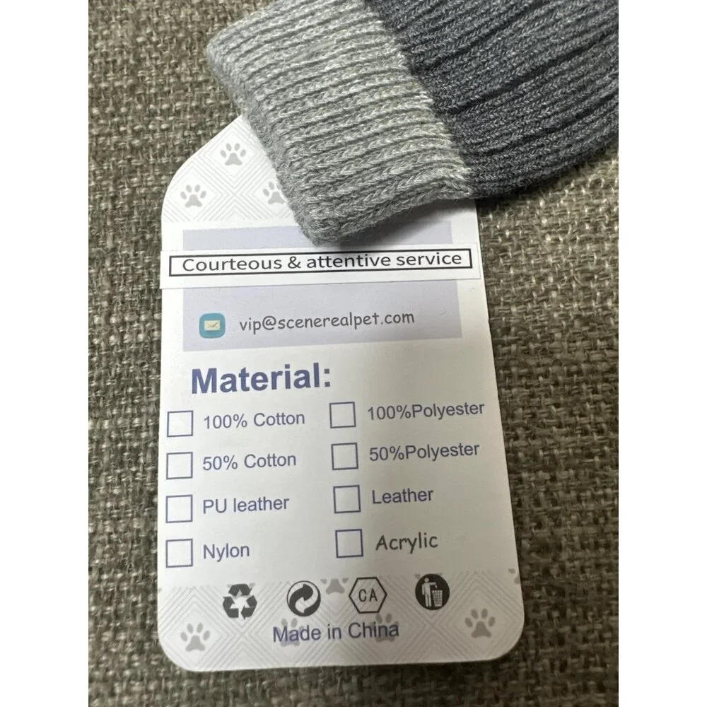 Anti-Slip Dog Socks With Straps Grey & White Paw Print Design Adj Hook & Loop